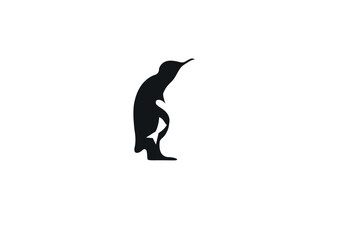 penguin bird with fish logo, arctic animal symbol