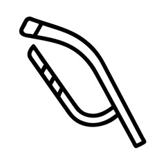 Fototapeta premium Bent rod isolated black icon in outline style