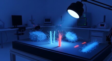 Microscopic World Unveiling the Secrets of Bacteria and Viruses in a Modern Laboratory Setting
