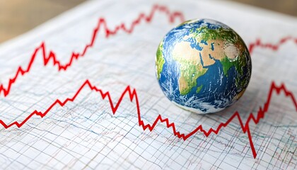 Fluctuating global trends depicted on a chart.