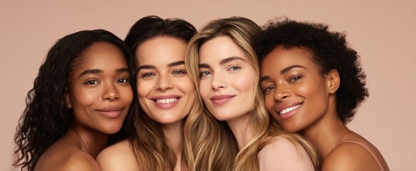 Obraz premium The beauty of friendship among diverse women showcasing unity and confidence.