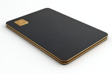 A sophisticated black and gold business card with a metallic chip, offering a modern and luxurious design suitable for branding and high-end services, elegant appeal.