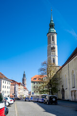 Obraz premium Blick über Altstadt, Görlitz, Sachsen, Deutschland 