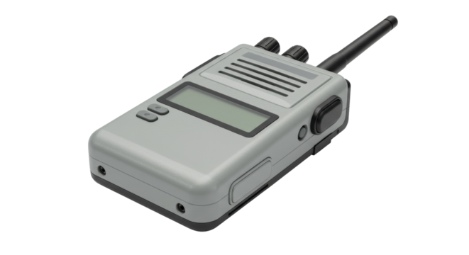 Isolated Gray Two-Way Radio Communication Device