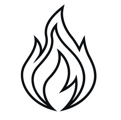 fire vector icon Silwhouette on white back round