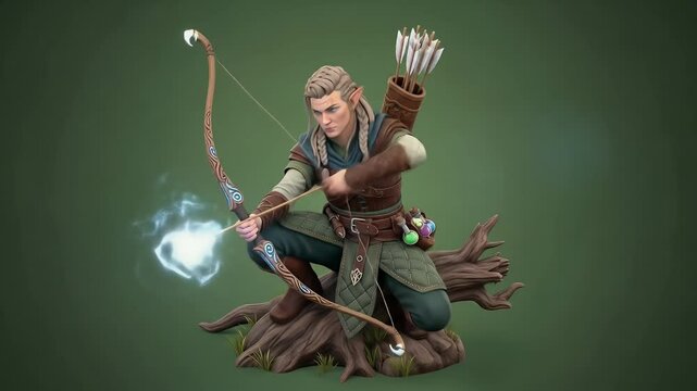 The Archer: An elven warrior prepared to fire