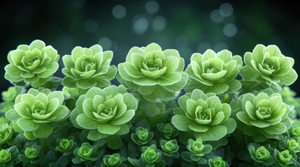 Lush green succulents in a cluster