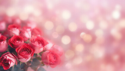 arri&egrave;re-plan d&eacute;cor de fleurs roses, espace de copie, carte d&eacute;claration d'amour