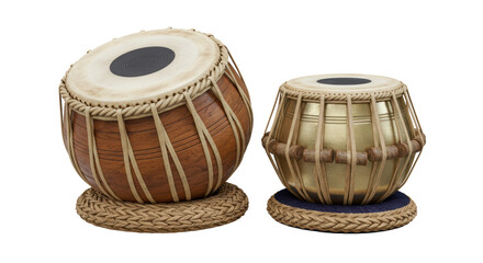 Isolated Tabla Percussion Instruments on White