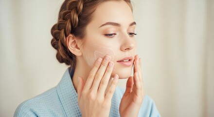 Woman Applying Moisturizer Skincare Routine for Glowing Skin