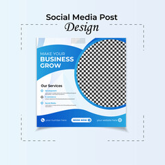 Business Growth Social Media Template with Circular Image Placeholder