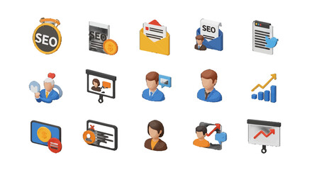 Diverse Collection of Digital Marketing vector icons sets Representing SEO Business and Social Media
