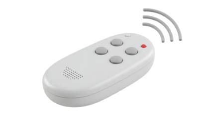 Isolated White Remote Control with Sound Waves