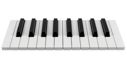 Isolated Electronic Piano Keyboard Top View Music