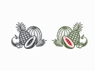 Tropical Fruit Illustration
