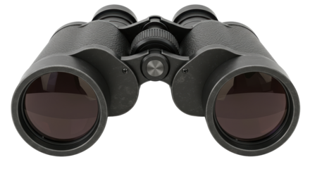 Isolated Black Binoculars for Observation