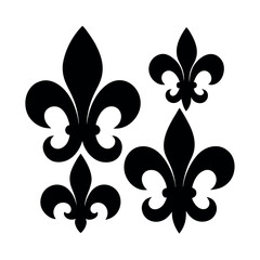Fleur de lis symbol silhouette set © NasimaAktar