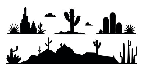 Desert Cactus Silhouette Collection