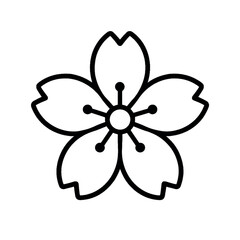 Simple Sakura Bloom Vector isolated on white background