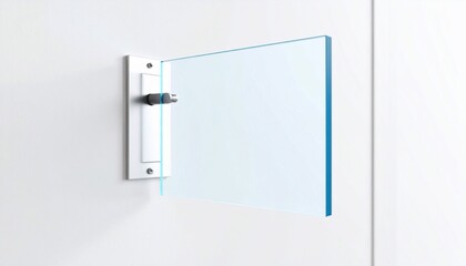 Modern Minimalist Glass Sign Holder on White Wall