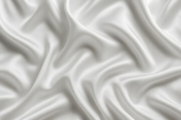 Obraz premium Smooth white silk fabric with elegant folds and soft texture, ideal for textile background, luxury design, fashion material, bedding, drapery, or product presentation