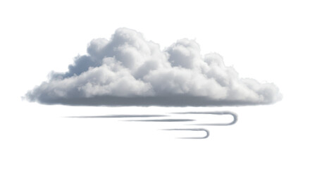 Isolated Cumulus Cloud with Wind Streaks Majestic Sky