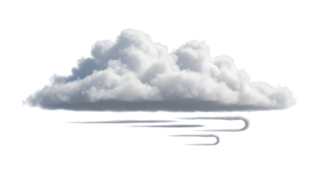 Isolated Cumulus Cloud with Wind Streaks Majestic Sky