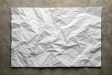 white crumpled and folded glued wrinkled paper background for posters