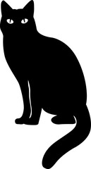 Black cat feline animal drawing silhouette element set