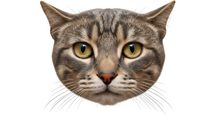 Isolated Detailed Close-up of a Gray Tabby Cat Face