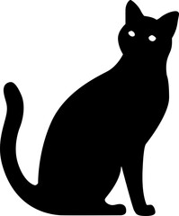 Black cat feline animal drawing silhouette element set