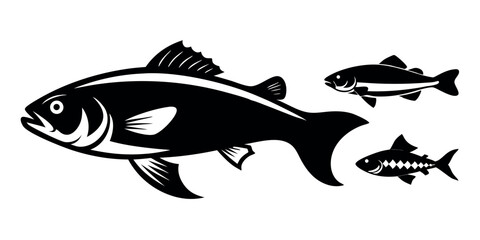 Big fish eating small fish silhouette concept. Business metaphor, competition, and dominance in nature and economy.