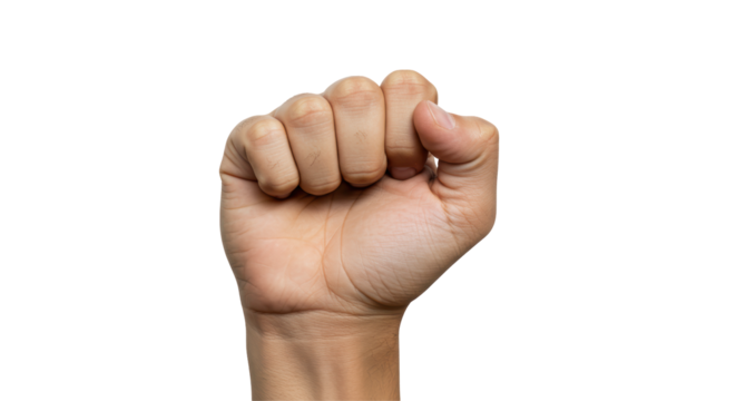 Isolated Clenched Fist Showing Strength and Determination