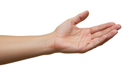 Isolated Open Hand Gesture Offering or Receiving