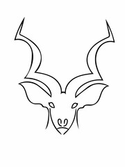 Antelope face line drawing 