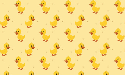 Charming Repetition of Yellow Ducklings pattern