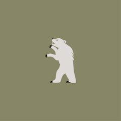 Fototapeta premium White polar bear icon logo flat vector design