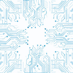 Abstract blue board technology connected lines electronics elements computer motherboard chip processor semiconductor digital background vector.circuit, connect, connection, cyber, cyberspace,