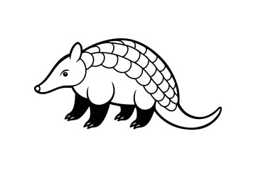 Armadillo silhouette vector art design ideal for wildlife projects, animal illustrations, zoo graphics, and nature-themed creative assets for digital or print use.