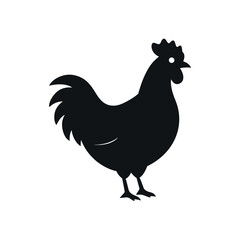 Rooster Silhouette Vector for Farm Animal and Rural Design Concepts