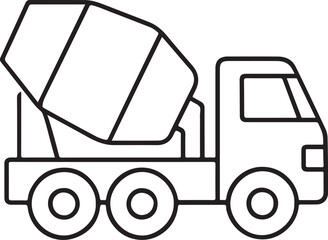 Cement mixer truck icon isolated on white background