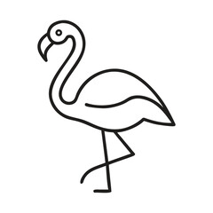 Minimalist flamingo line art illustration on white background for graphic design projects