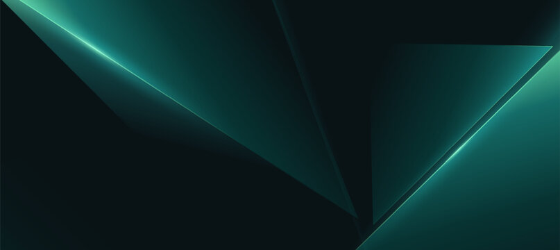 Green and black abstract geometric luxury background vector. Social ads banner or Landing page.