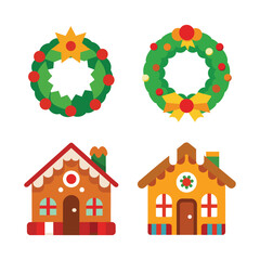 Christmas day flat color design 