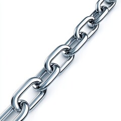 Metal chain links isolated on white background
