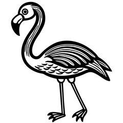 vector illustration of a flamingo
