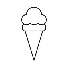 Ice cream cone outline simple dessert icon vector illustration design