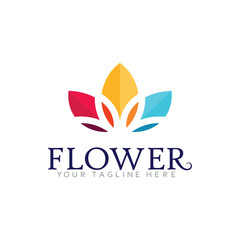 Abstract Flower Petals Logo for Creative Nature Concepts