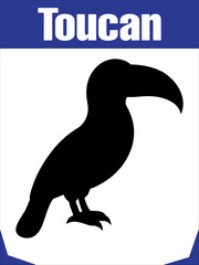 Stylized Silhouette Toucan for Tropical Themes