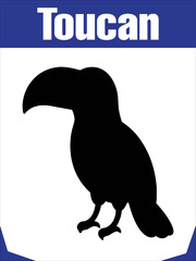 Stylized Silhouette Toucan for Tropical Themes